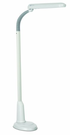OttLite L24554 Task Plus High-Definition 24-Watt Floor Lamp, Dove Grey