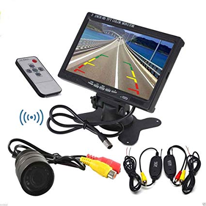 ATian 7 Inch LCD Color Car Monitor   Wireless Car Camera Rear View Backup Camera Kit