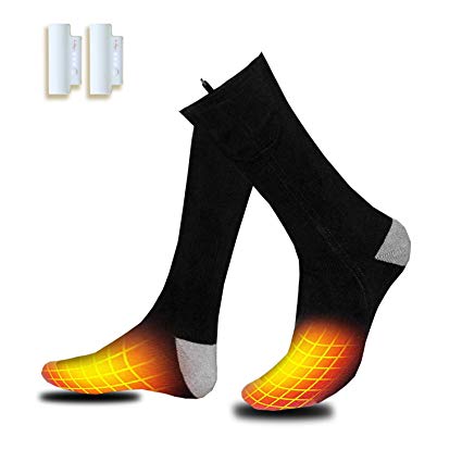 VALLEYWIND Heated Socks, Electrice Sock Footwear with Pair Rehargeable Lithium Battery Cotton Heated Socks Keep Forefoot and Toes Warm Heating Times Last 5-9 Hours Suitable Outdoor Hunting