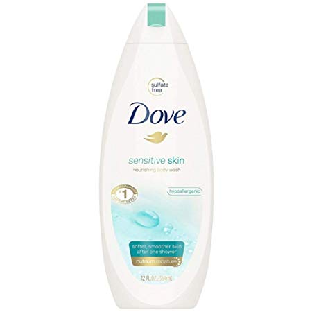 Dove Sensitive Skin Body Wash, 12 oz (Pack of 4)