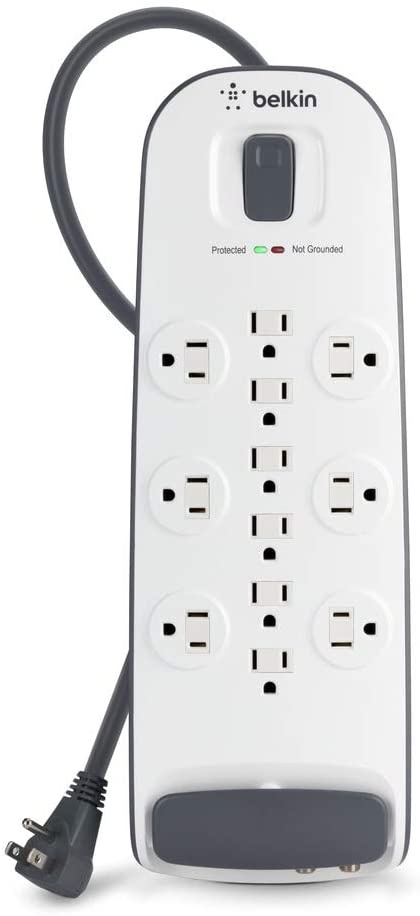 Belkin 12-Outlet Advanced Power Strip Surge Protector, 8ft Cord, Telephone And Coaxial Protection, 3996 Joules