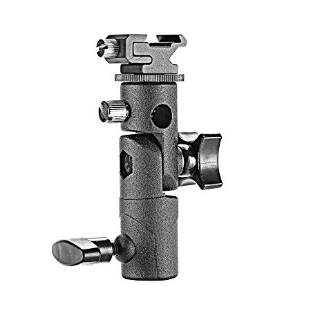 Neewer Professional Universal E Type Camera Flash Speedlite Mount Swivel Light Stand Bracket Umbrella Shoe Holder Fits Canon Nikon Pentax Olympus Nissin Metz and other Speedlite Flashes with Standard Shoe Mount