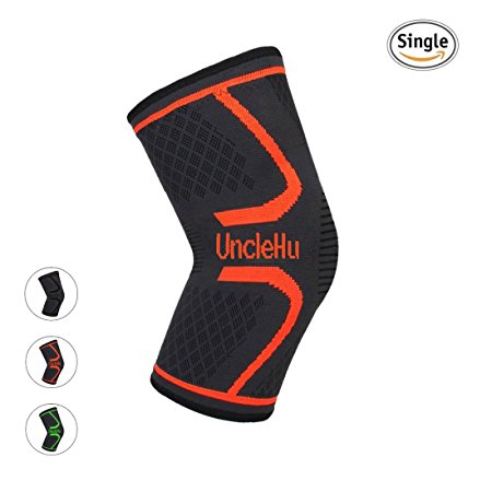 UncleHu Knee Compression Sleeve Support for Sports, Joint Pain Relief, Running, Jogging, Basketball, Meniscus Tear, Knee Brace for Arthritis & Injury Recovery, Improve Athletic Performance