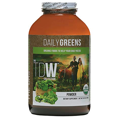 Organic Daily Greens Drink – Natural Fiber & Probiotics | Antioxidant Superfood Veggie Blend with Cholera, Spirulina, Kale (300 g) | Premium Energy, Detox & Vitamin Supplement - Non GMO & Gluten Free