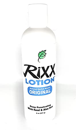 Rixx Lotion Original Natural Herbal Blend NEW LOGO BOTTLE (Sport Cap) with Witch Hazel, Aloe Vera, Hyaluronic Acid & Essential Oils | Moisturizing | Supports Inflammation Control | Made in USA |