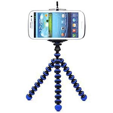 CellCase Octopus style Portable Adjustable Tripod Stand with Retractable Holder for Apple iPhone 3G 3GS 4 4s iPhone 5 5c 5s Samsung Galaxy s3 i9300 s4 i9500 Samsung Galaxy S5 (Black & Blue)