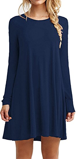 VIISHOW Women's Swing Dress Casual Loose T-Shirt Dress