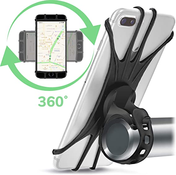 Bike Phone Mount Holder: Best Universal Handlebar Cradle for All Cell Phones & Bikes. Clamp Fits Road Motorcycle & Mountain Bicycle Handlebars. Cycling Accessories for iPhone X 8 7 6 Plus Galaxy ETC.