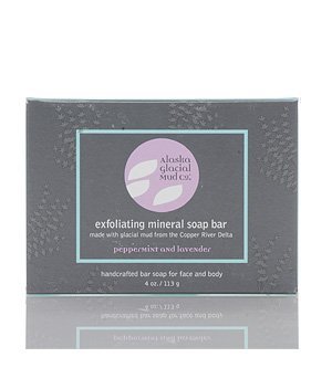 Alaska Glacial Mineral Soap Bar Peppermint and Lavender Face Body Hair and Shave, 4 Ounces