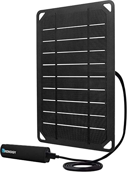 Renogy Black E.Flex 5W Portable Solar Panel with 2500 mAh Power Bank