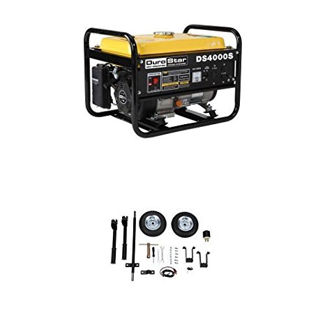DuroStar DS4000S, 3300 Running Watts/4000 Starting Watts, Gas Powered Portable Generator and Wheel Kit Bundle