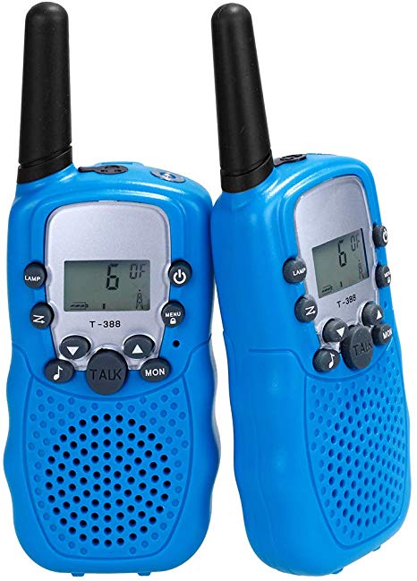 Lictin Kids Walkie Talkies-2pcs Walkie Talkies for Kids Built-in Flashlight 3KM Long Range to Play with Family and Friends Powered by AAA Battery (Not Included) Blue