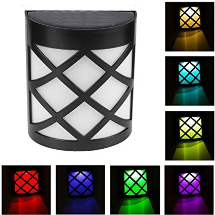Coquimbo Solar Powered Garden Fence Lights Color Changing Outdoor Waterproof LED Wall Mounted Night Light for Home, Garden, Backyard, Pathway Decoration (1 Pcs)
