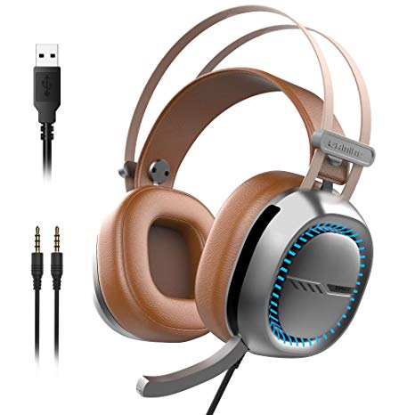 SENICC Stereo Gaming Headset for PS4, Xbox One Headset, Lightweight Noise Cancelling Over Ear PC Gaming Headphones with Anti-Noise Mic, Surround Sound, Soft Memory Earmuffs for Laptop,PC,Mac,iPad