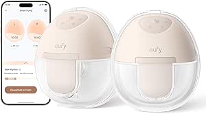 eufy Wearable Breast Pump E10, Hands-Free Electric Breast Pump with App Control, Personalized Smart Rhythm, Hospital Grade Suction for More Milk, Portable,17mm - 24mm Flanges, Leak-Proof & Ultra-Quiet