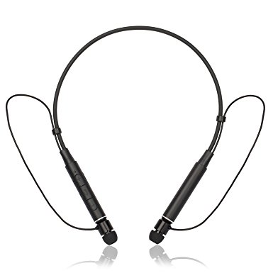Bluetooth Headphones Sports Neckband Bluetooth Headsets Sweatproof With Noise cancelling Wireless Earbuds 8.5h Play Time - Black