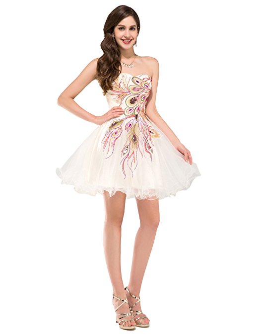 Sequins Strapless Prom Dress for Women CL4975 (Multi-Colored)