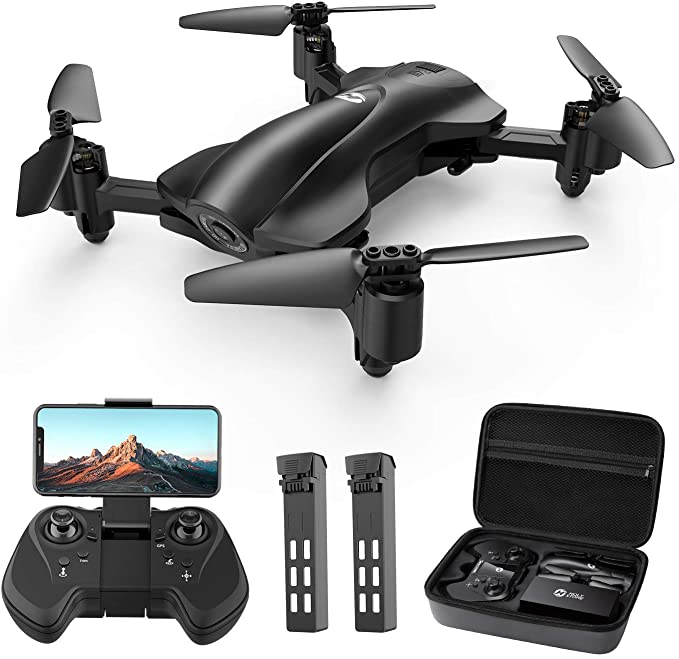 Holy Stone HS165 GPS FPV Drones with Camera for Adults 1080P HD, Foldable Drone for Beginners with Auto Return Home, Follow Me, Circle Fly, Tap Fly, Includes 2 Batteries and Carrying Case