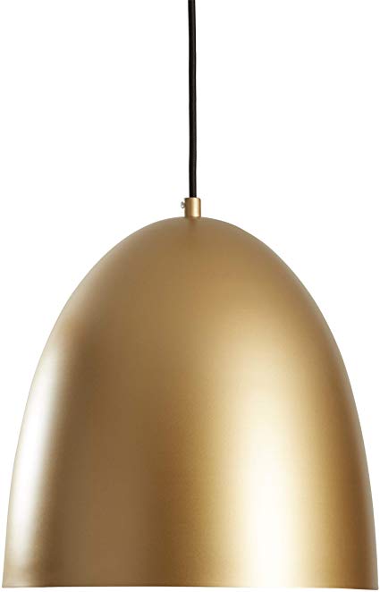 Rivet Mid-Century Dome-Shaped Pendant Light with Bulb, 60"H, Gold