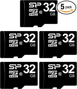 Silicon Power 32GB 5-Pack MicroSD Memory Card with Adapter