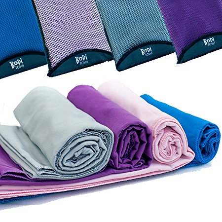 Quick Dry Sports   Travel Towel - Lightweight - Highly Absorbent - Compact - Soft Microfibre - Large - Includes Storage Bag