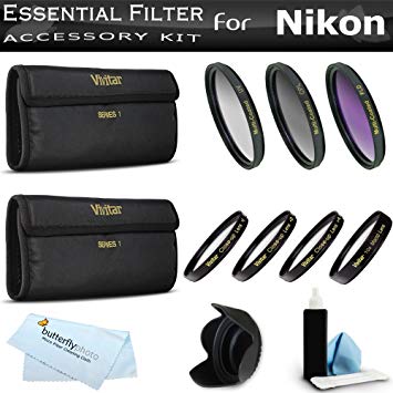 52mm Bundle Lens Accessory Kit For Nikon D5200 D5300 D3300 D3200 D3100 D5100, P600 Which Have Any Of These (18-55mm, 55-200mm, 50mm) Nikon Lenses Includes 52mm 3pc High Res. Multi Coated Filter Kit   52mm Lens Hood   4pc  1  2  4  10   Close Up Filter Set