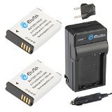 EforTek Replacement Battery 2-Pack and Charger kit for Garmin HD Action Camera 010-11654-03 Alpha Montana 600 600 CAMO 600T 650 650T Monterra P11P15-04-N02 Virb Virb Elite