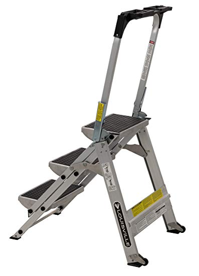 Louisville ladder 3-Foot Step Stool, 300-Pound Capacity L-2011-03 Stocking stepstool, 3-feet, Silver