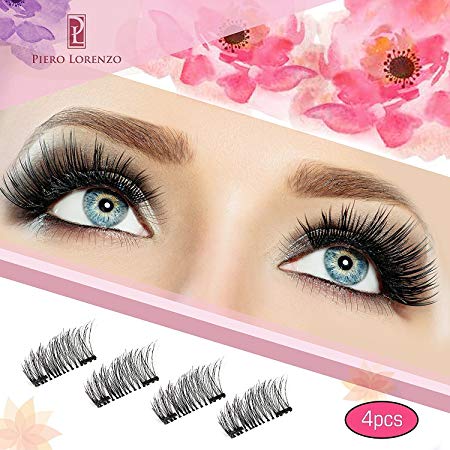 Magnetic Eyelashes Dual Magnet Glue-free 3D Reusable Full Size Premium Quality Natural Look Best False Lashes - 2018