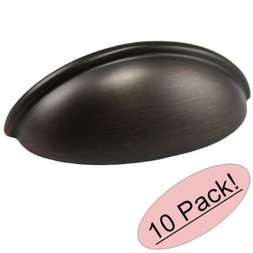Cosmas® 783ORB Oil Rubbed Bronze Cabinet Hardware Bin Cup Drawer Handle Pull - 3" Inch (76mm) Hole Centers - 10 Pack