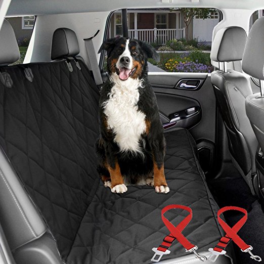 Ecoastal® Pet Car Seat Cover Waterproof Surface Non Slip Backing with Seat Anchors and Adjustable Straps for Cars Trucks and SUV's
