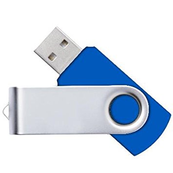 Ricco 16 GB Swivel USB 2.0 High Speed Metal Flash Memory Drive - Deep Blue
