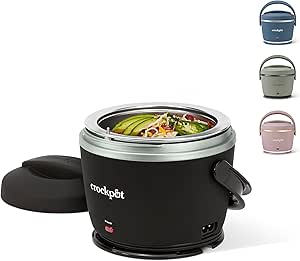 Crockpot Portable Electric Lunch Box for on the go, 20 oz, Black Liquorice