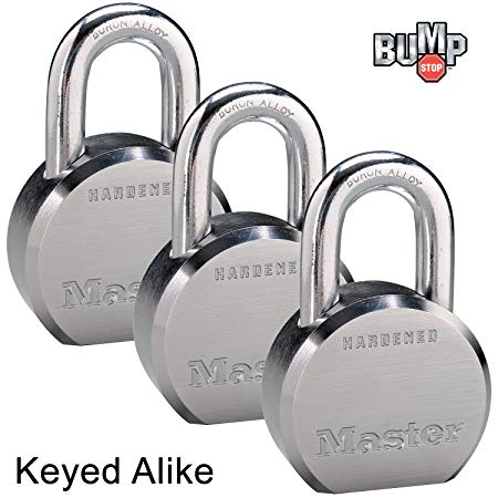 Master Lock - (3) High Security Pro Series Keyed Alike Padlocks 6230NKA-3 w/ BumpStop Technology