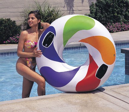 Intex Inflatable Giant 48 Colour Whirl Tube Tyre Swim Ring Toy Lilo Pool Float