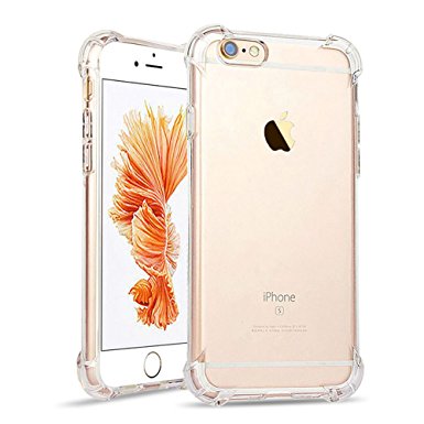 iPhone 6s Plus Case, Teelevo [FREE Tempered Glass Screen Protector] [Clear Cushion] Clear Soft TPU Bumper [Drop Protection / Shock Absorption] for iPhone 6 Plus (2014) / 6s Plus (2015)- Clear