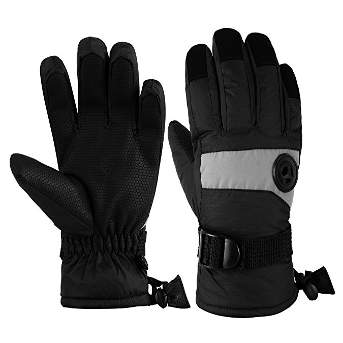 Kids Waterproof Ski Snowboard Gloves Breathable Thinsulate Lined Winter Cold Weather Gloves for boys and girls