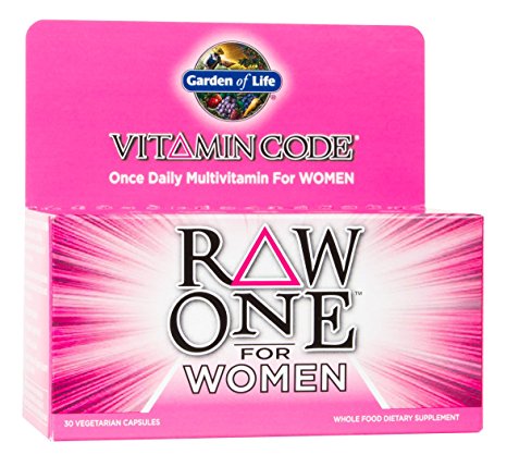 Garden of Life Vegetarian Multivitamin Supplement for Women - Vitamin Code Raw One Whole Food Vitamin with Probiotics, 30 Capsules