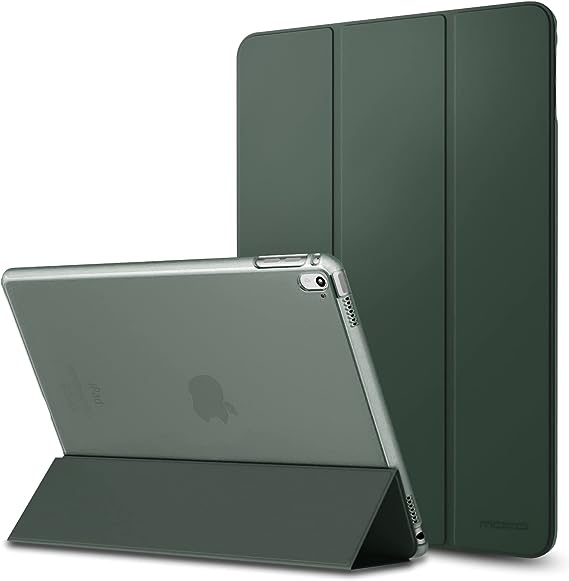 MoKo Case Fit Apple iPad Pro 9.7 Inch 2016 Release Tablet (A1673/A1674/A1675) - Slim Lightweight Smart Shell Stand Cover with Translucent Frosted Back Protector, Midnight Green (with Auto Wake/Sleep)