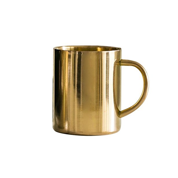 MyLifeUNIT Double Wall Stainless Steel Copper Plated Coffee Mug, 15 Oz Insulated Beer Bug with Copper Finish (Gold)