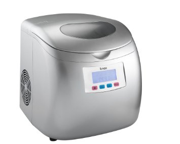 Knox Portable Compact Ice Maker w/LCD Display (Silver) - 2.8-Liter Water Reservoir, 3 Selectable Cube Sizes - Yield of up to 26.5 Pounds of Ice Daily