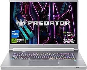 Acer Predator Triton 16 Gaming/Creator Laptop | 13th Gen Intel i7-13700H | NVIDIA GeForce RTX 4070 | 16" WQXGA 240Hz G-SYNC Display | 16GB DDR5 | 1TB PCIe Gen 4 SSD | Killer WiFi 6E | PT16-51-76XZ