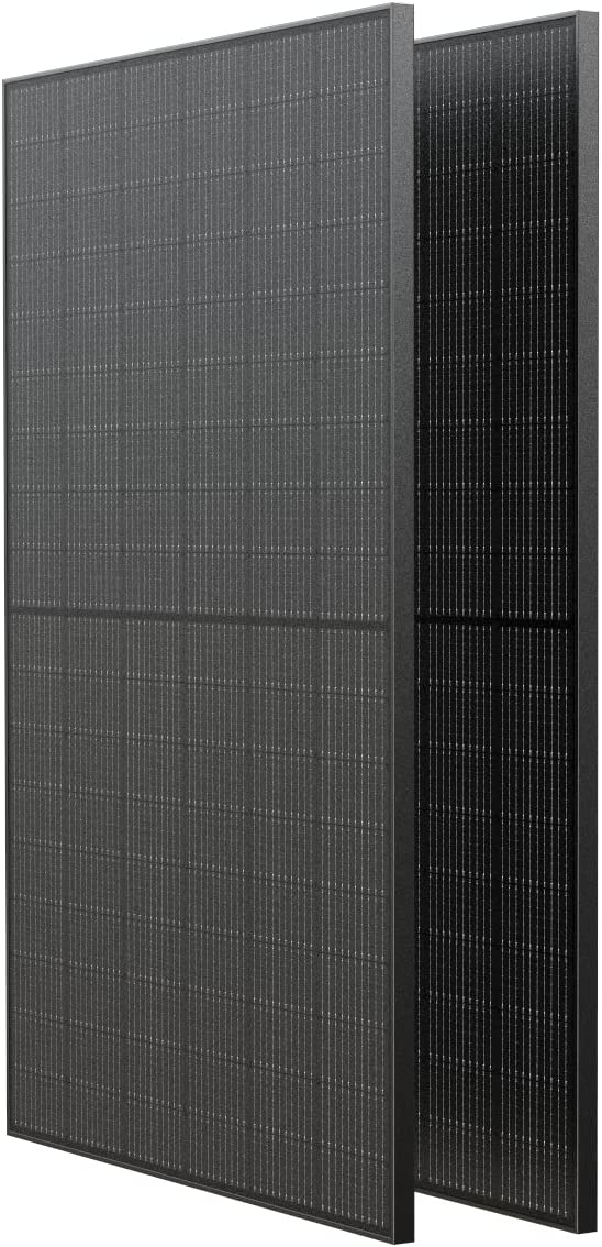 EF ECOFLOW 2PCS 400W Rigid Solar Panel Monocrystalline High-Efficiency Solar Module PV Power for Home, RVs, Off-Grid Builds Compatible with EcoFlow Power Kits & Ecosystem