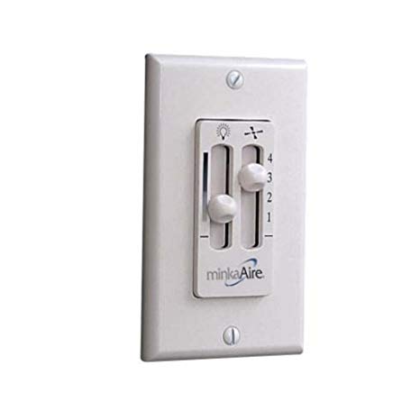 Minka-Aire WC106-WH, 4 Speed Wall Mount Fan Control with Dimmer