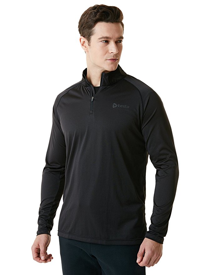 tesla Men's 1/4 Zip Cool Dry Active Sporty Shirt MKZ01/MKZ02