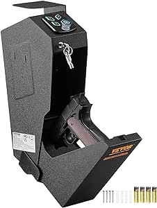 VEVOR Gun Safe for Pistols, Biometric Gun Safe with Three Quick Access Ways of Fingerprints, Passwords and Keys, Handgun Safe for 2 Pistols for Home, Bedside, Nightstand, Car