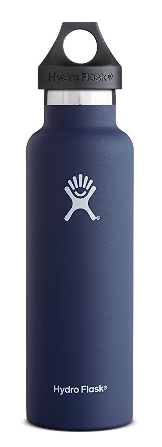 Hydro Flask Double Wall Vacuum Insulated Stainless Steel Leak Proof Sports Water Bottle, Standard Mouth with BPA Free Loop Cap