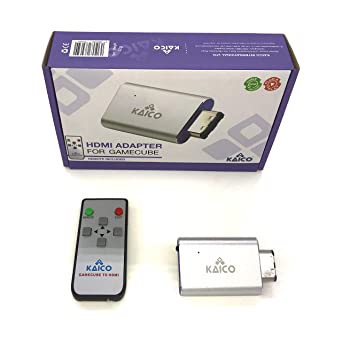 HDMI Adapter Lead for the Nintendo Gamecube running GCVideo software. Supports 2x Line-Doubling and includes Remote Control. A simple Plug & Play solution by Kaico