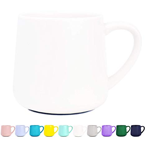 Glossy Ceramic Coffee Mug, Tea Cup for Office and Home, 18 oz, Dishwasher and Microwave Safe, 1 Pack (White)