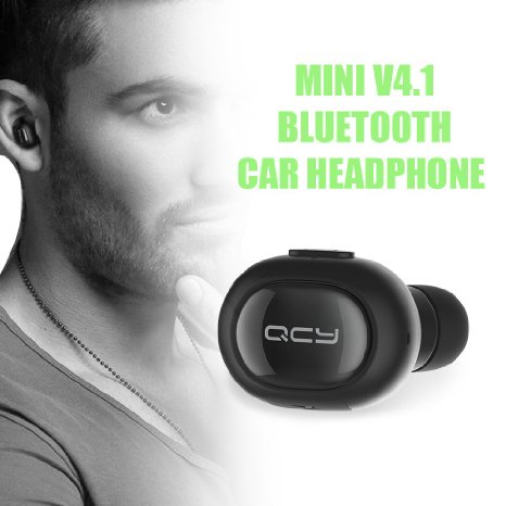 Bluetooth Earpiece, Q26 Mini V4.1 Wireless Bluetooth Car Headphone Hands Free Headset Universal In-Ear Earbud Earphone with Microphone for iPhone Samsung iPad LG HTC Android Phone(Black)